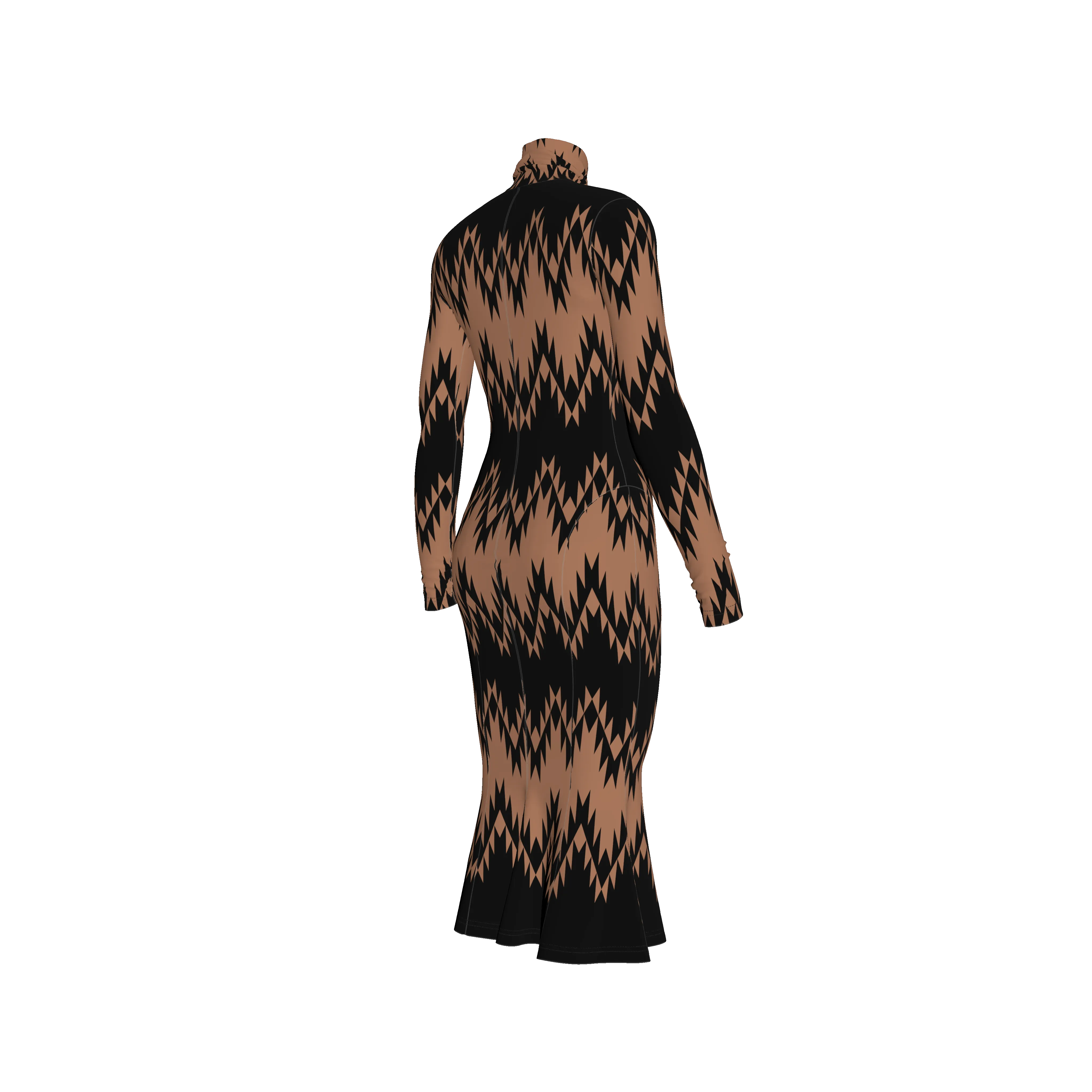 Swallows Tail Body Con Dress in Cotton Fleece