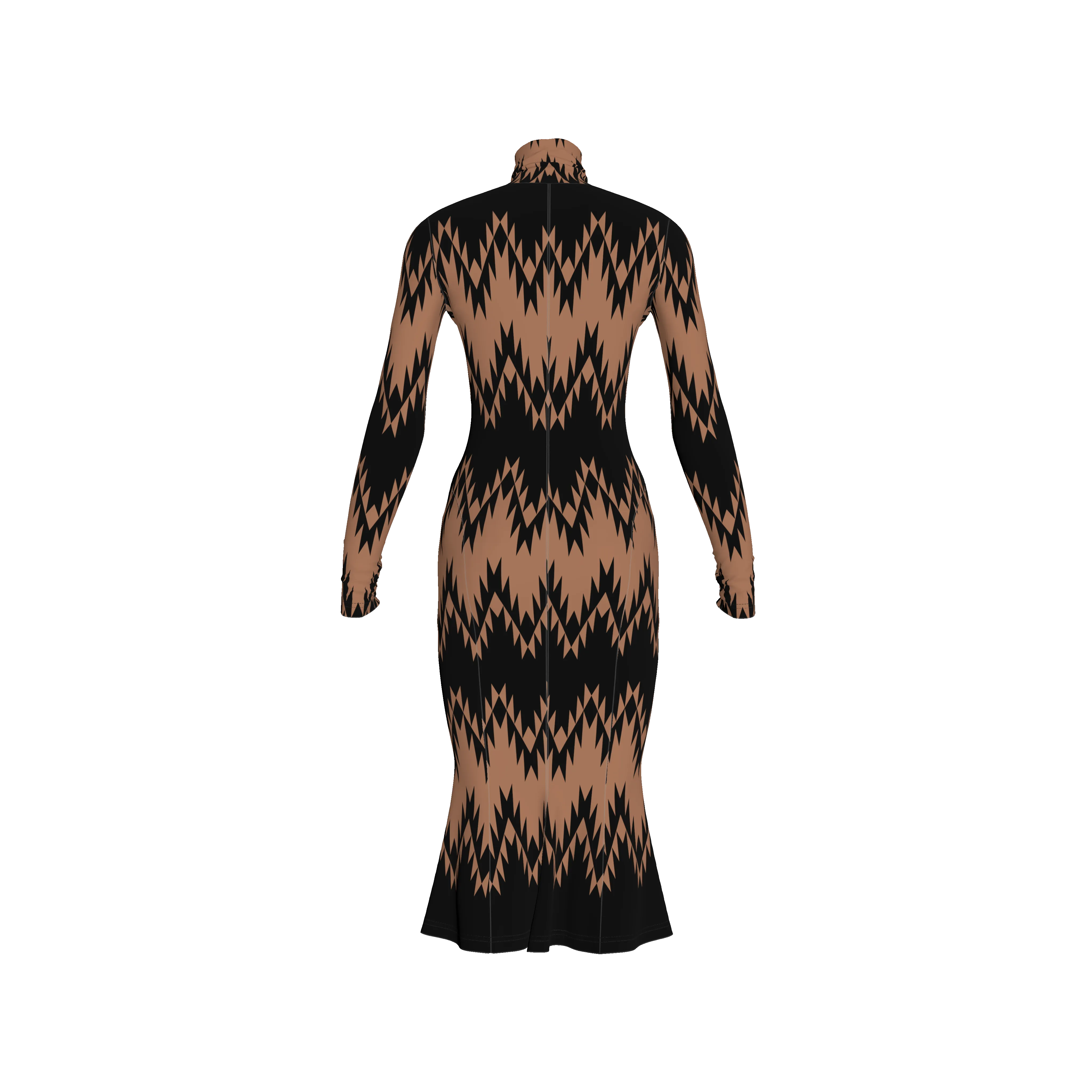 Swallows Tail Body Con Dress in Cotton Fleece