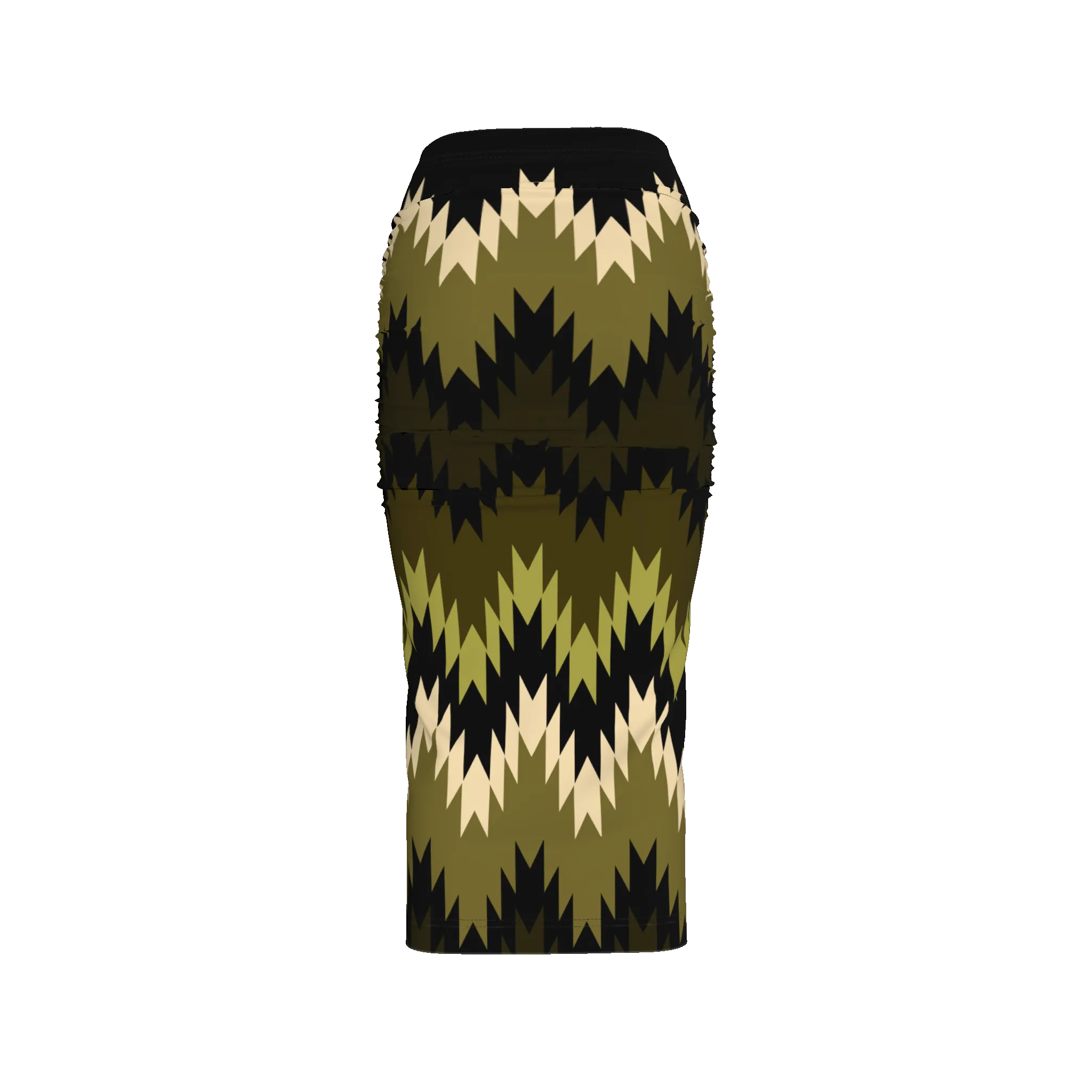 Hazel Green Swallows Tail Midi Skirt