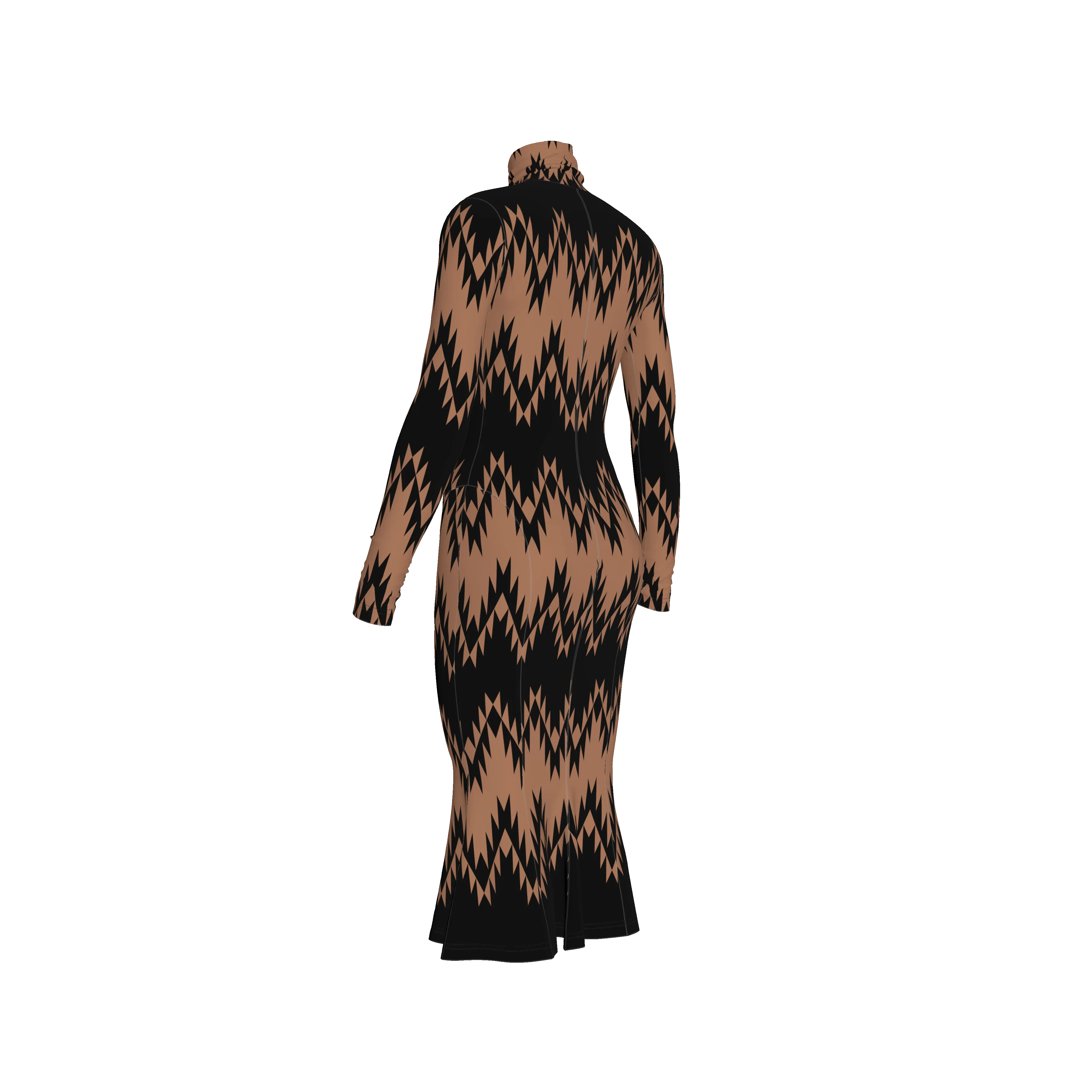 Swallows Tail Body Con Dress in Cotton Fleece