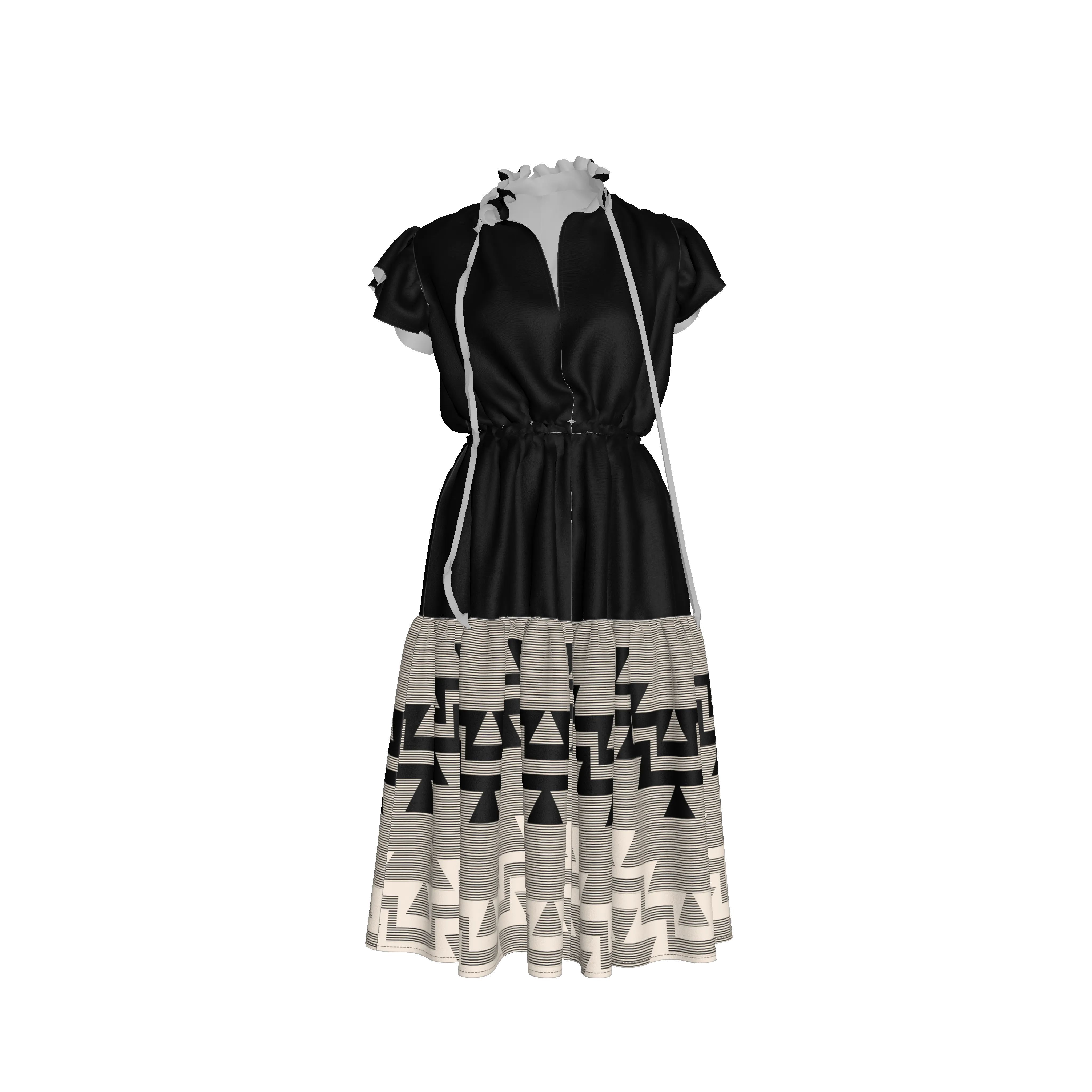 Elk Horn Ruffle Dress