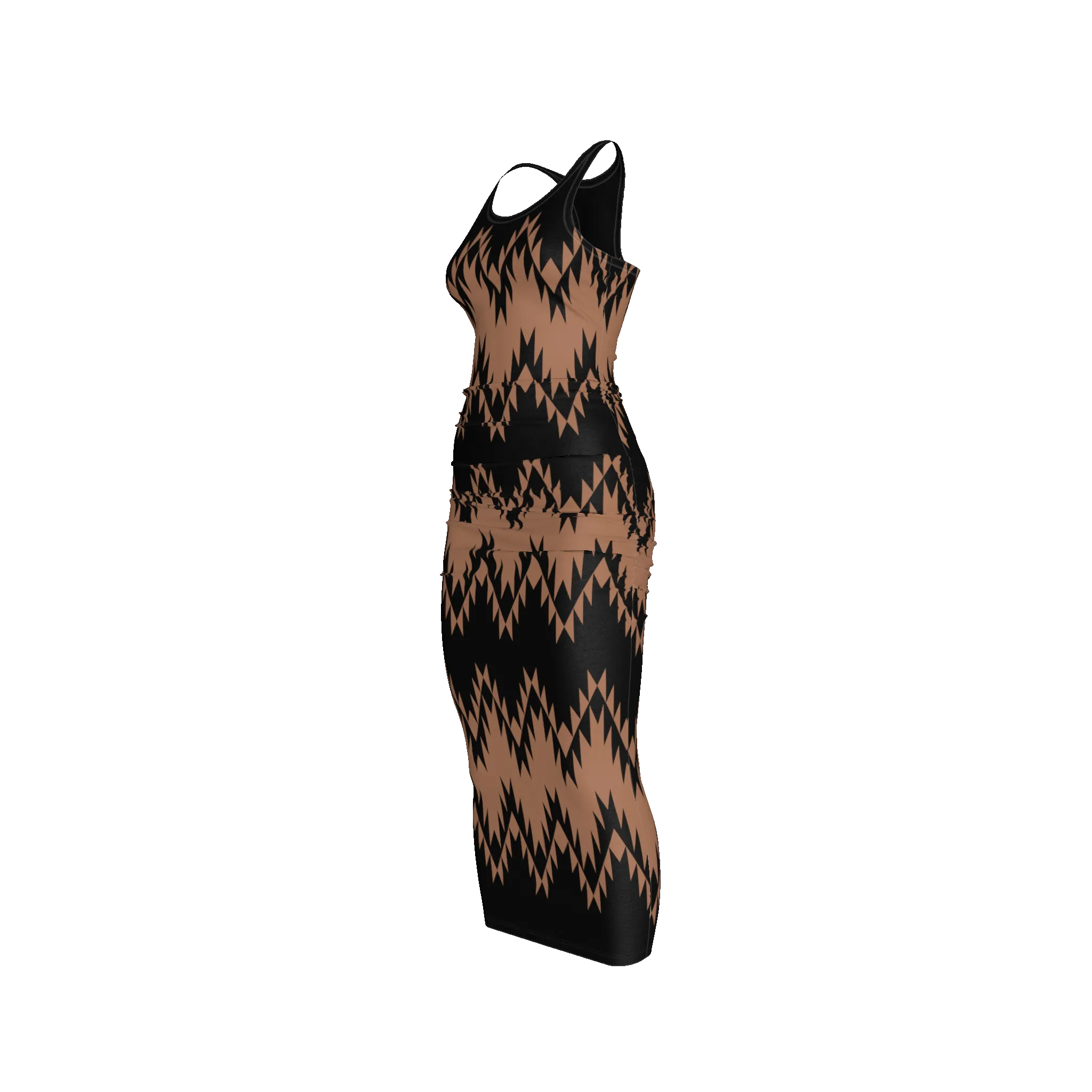 Swallows Tail Shirred Tank Dress in Organic Cotton