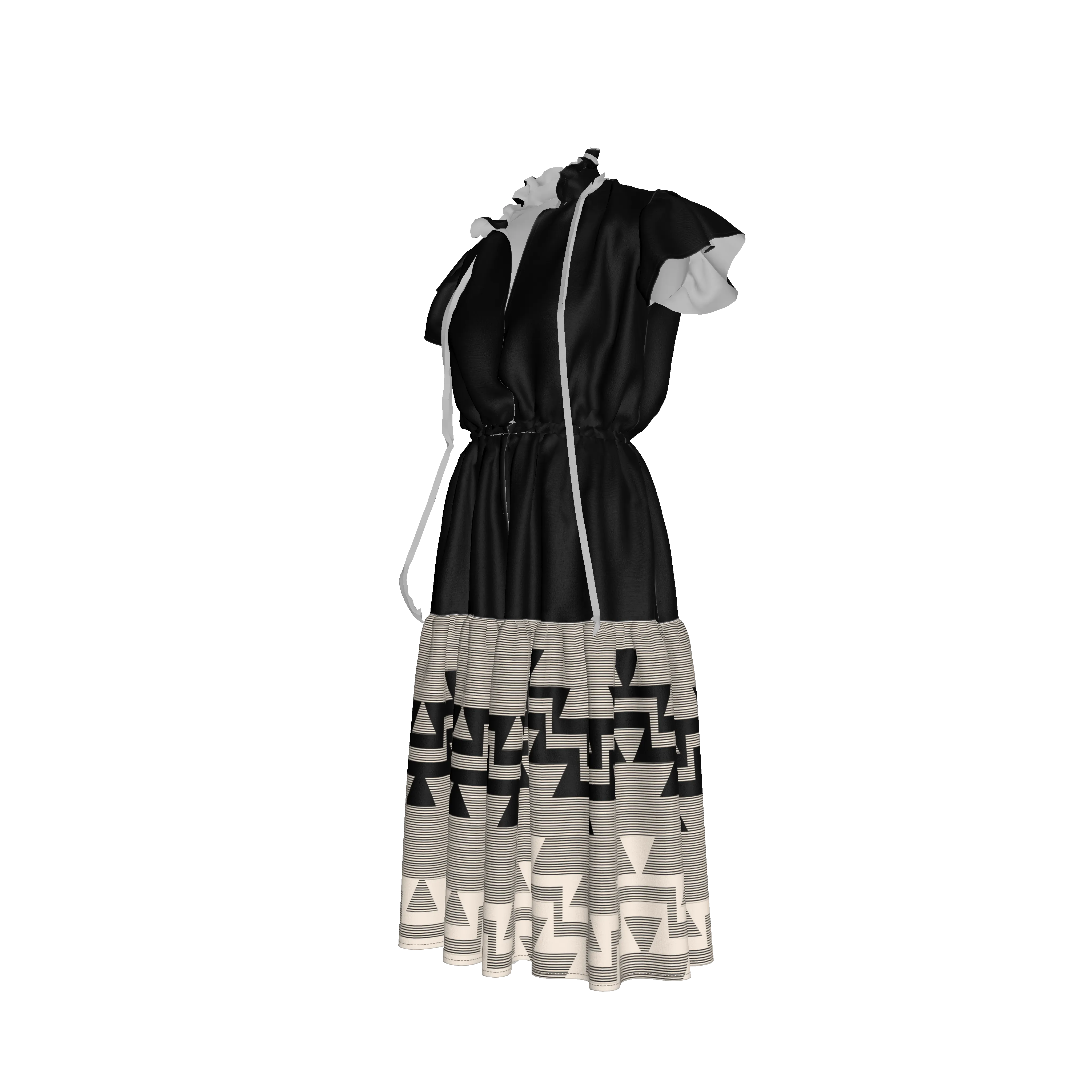 Elk Horn Ruffle Dress