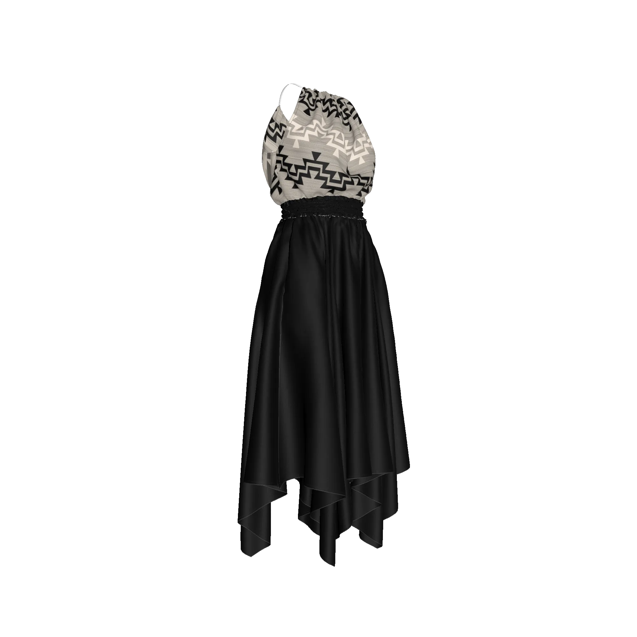 Elk Horn Lightweight Stretch Silk Satin Dress