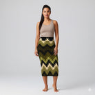 Hazel Green Swallows Tail Midi Skirt