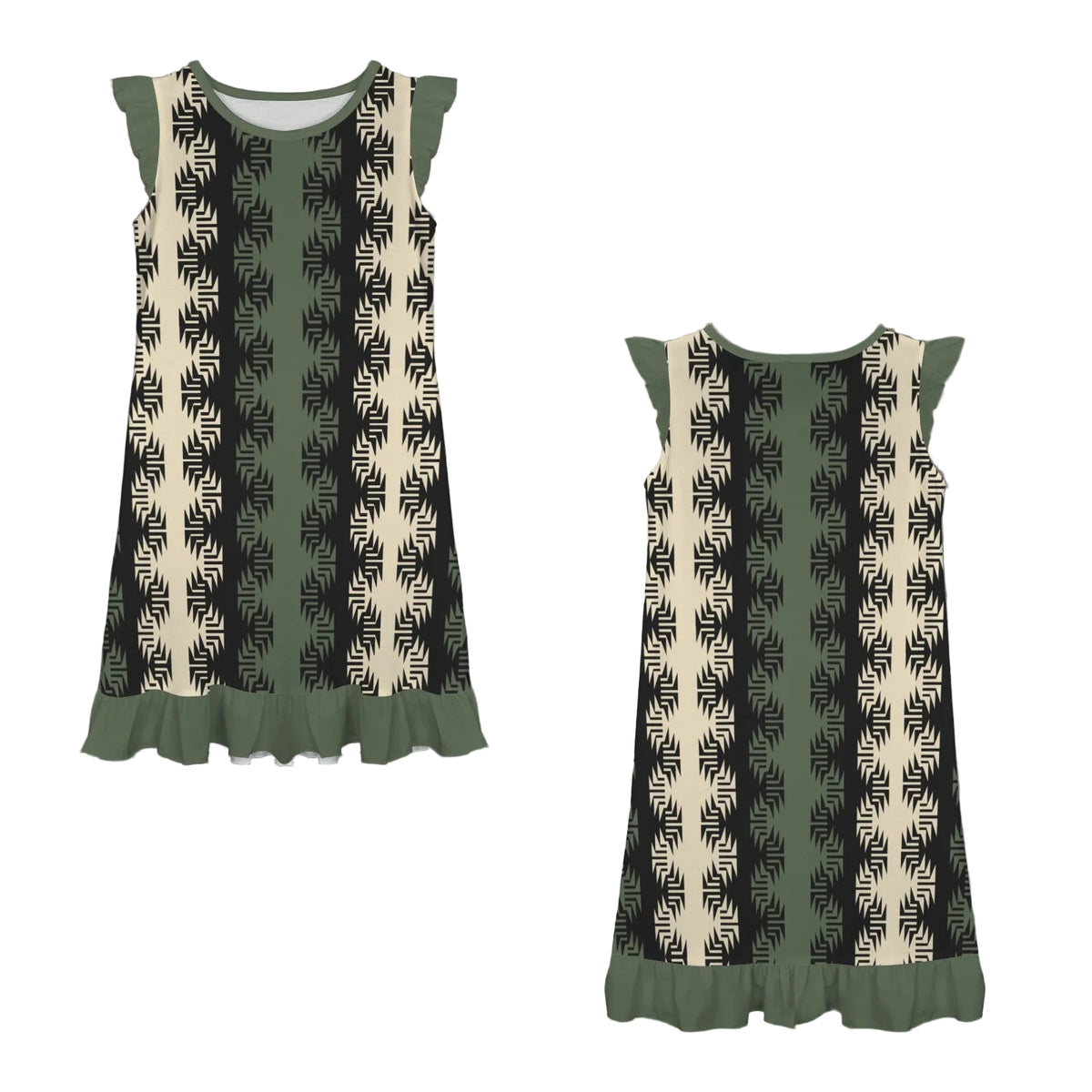 Green Frogs Foot Girls Dress