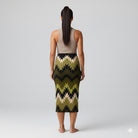 Hazel Green Swallows Tail Midi Skirt