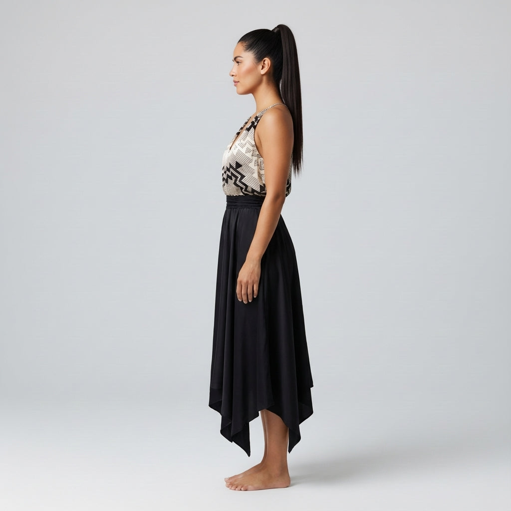 Elk Horn Lightweight Stretch Silk Satin Dress