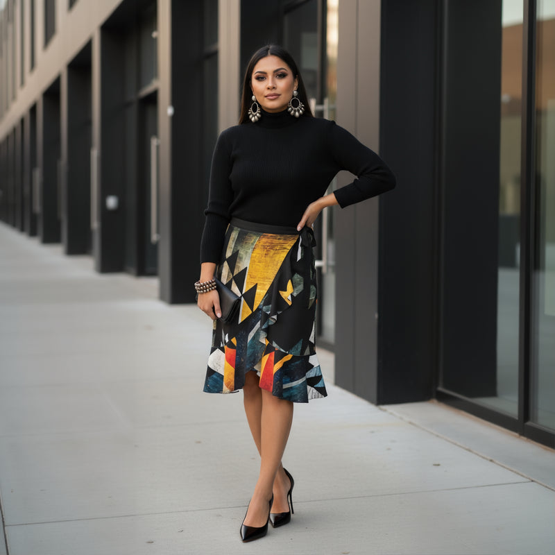 Basket Design Wrap Skirt