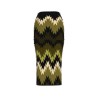 Hazel Green Swallows Tail Midi Skirt