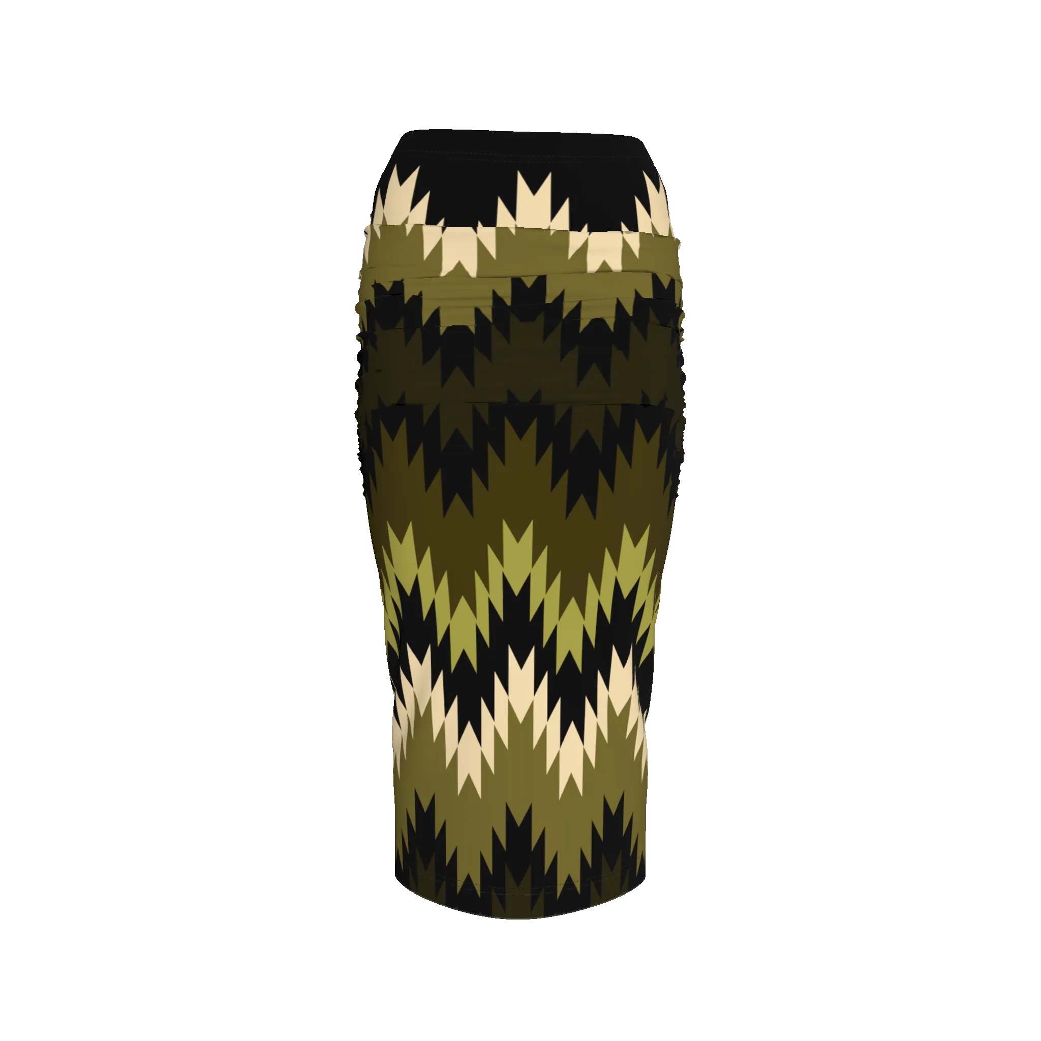 Hazel Green Swallows Tail Midi Skirt