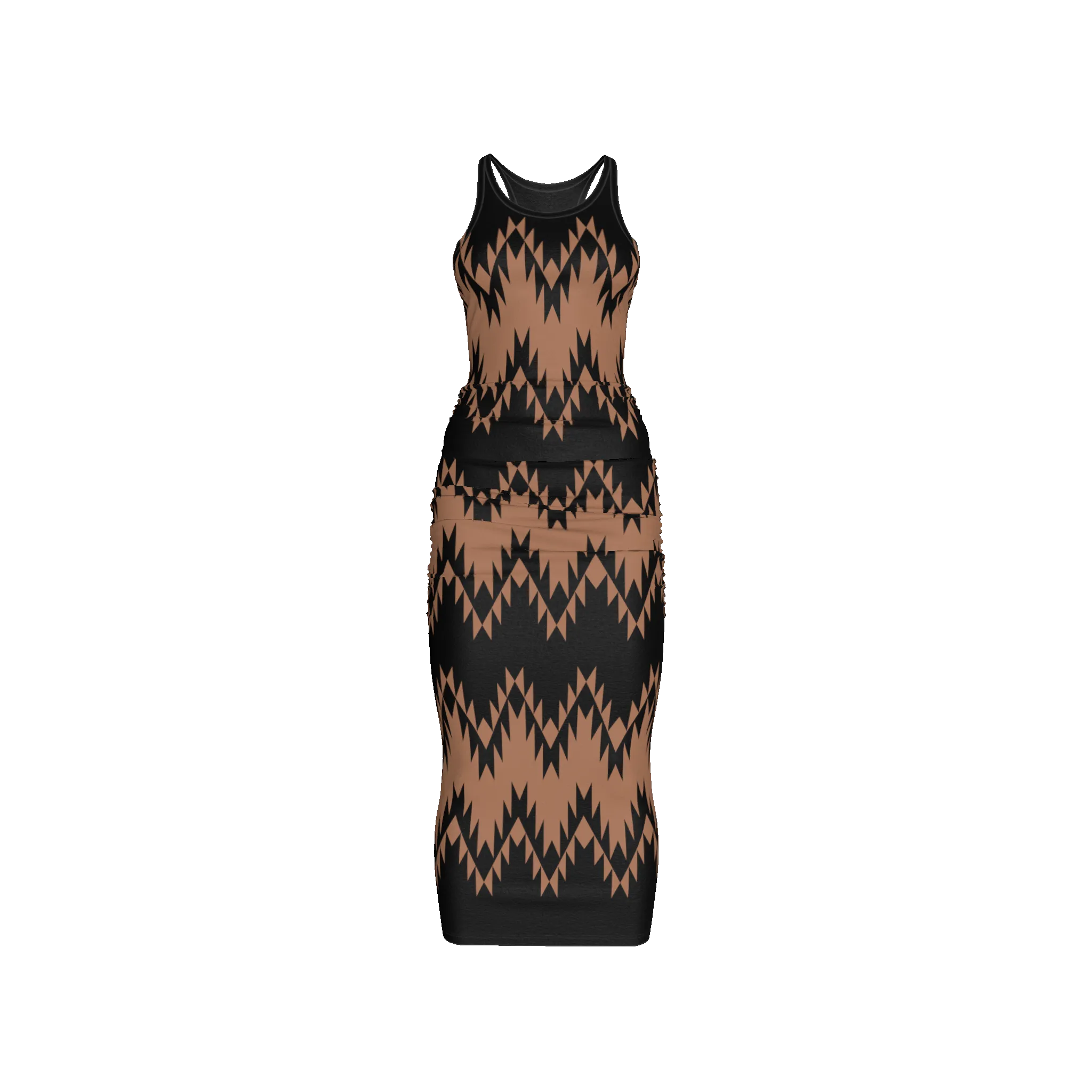 Swallows Tail Shirred Tank Dress in Organic Cotton