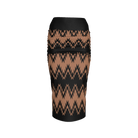 Shirred Midi Skirt in Stretch Cotton Fleece