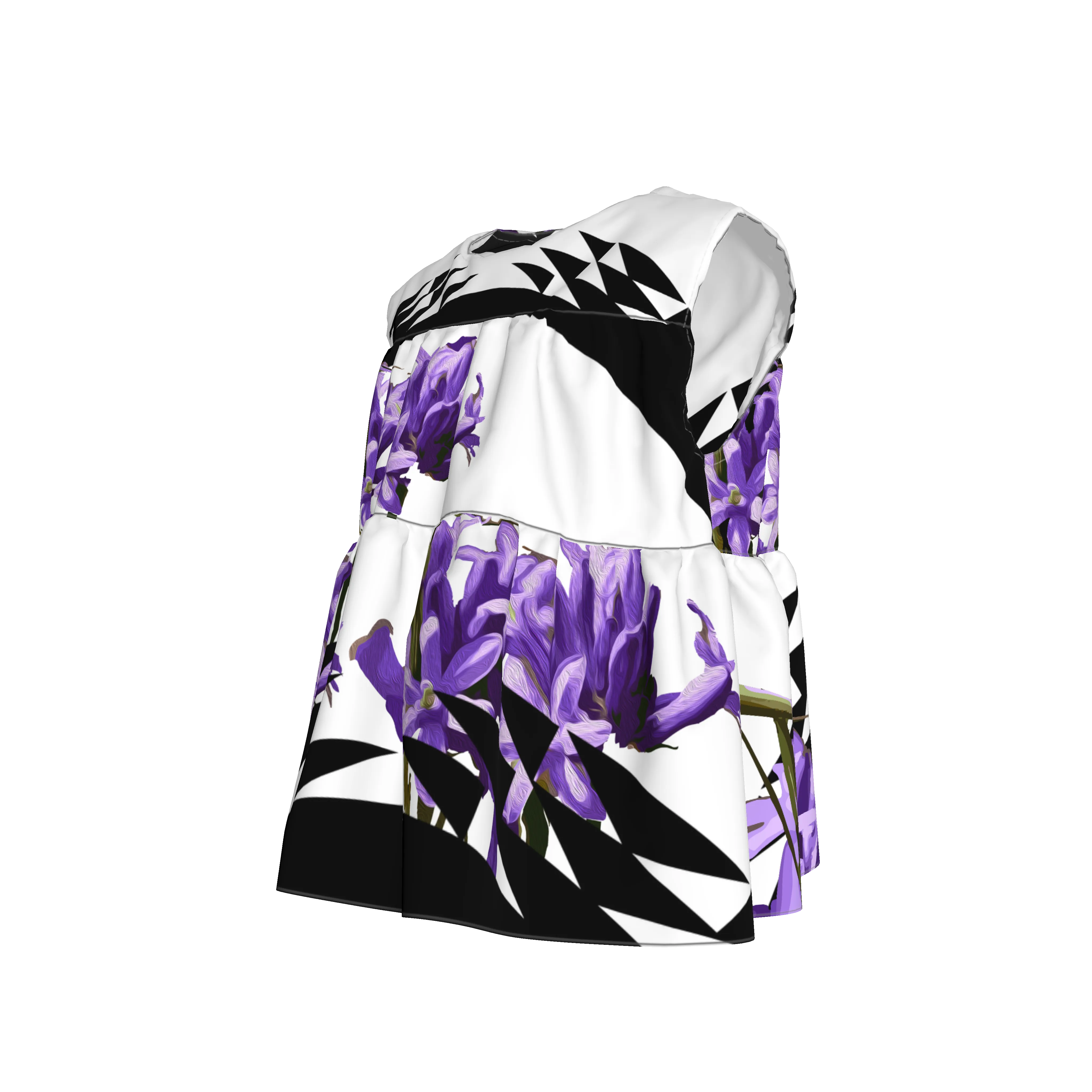 Sleeveless Ruffle Top in Lightweight Cotton Poplin