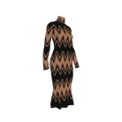 Swallows Tail Body Con Dress in Cotton Fleece