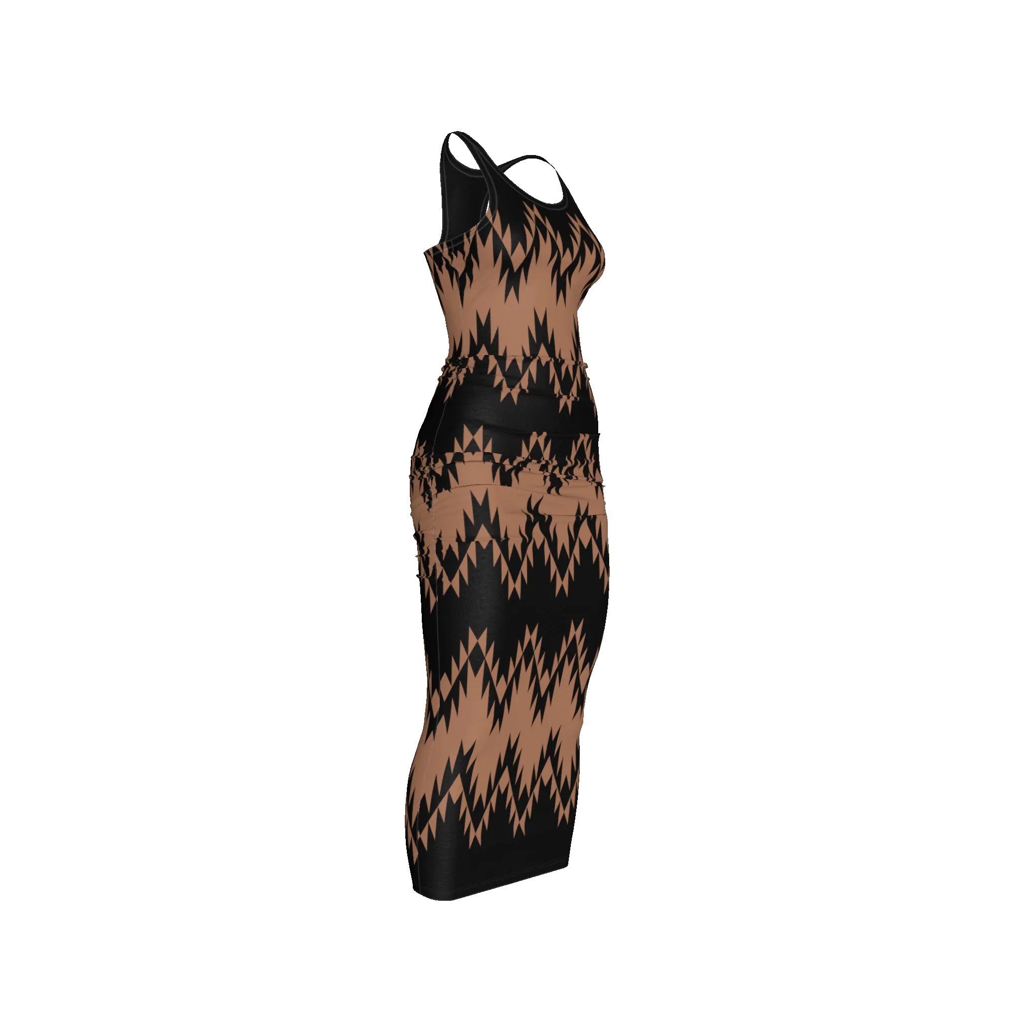 Swallows Tail Shirred Tank Dress in Organic Cotton