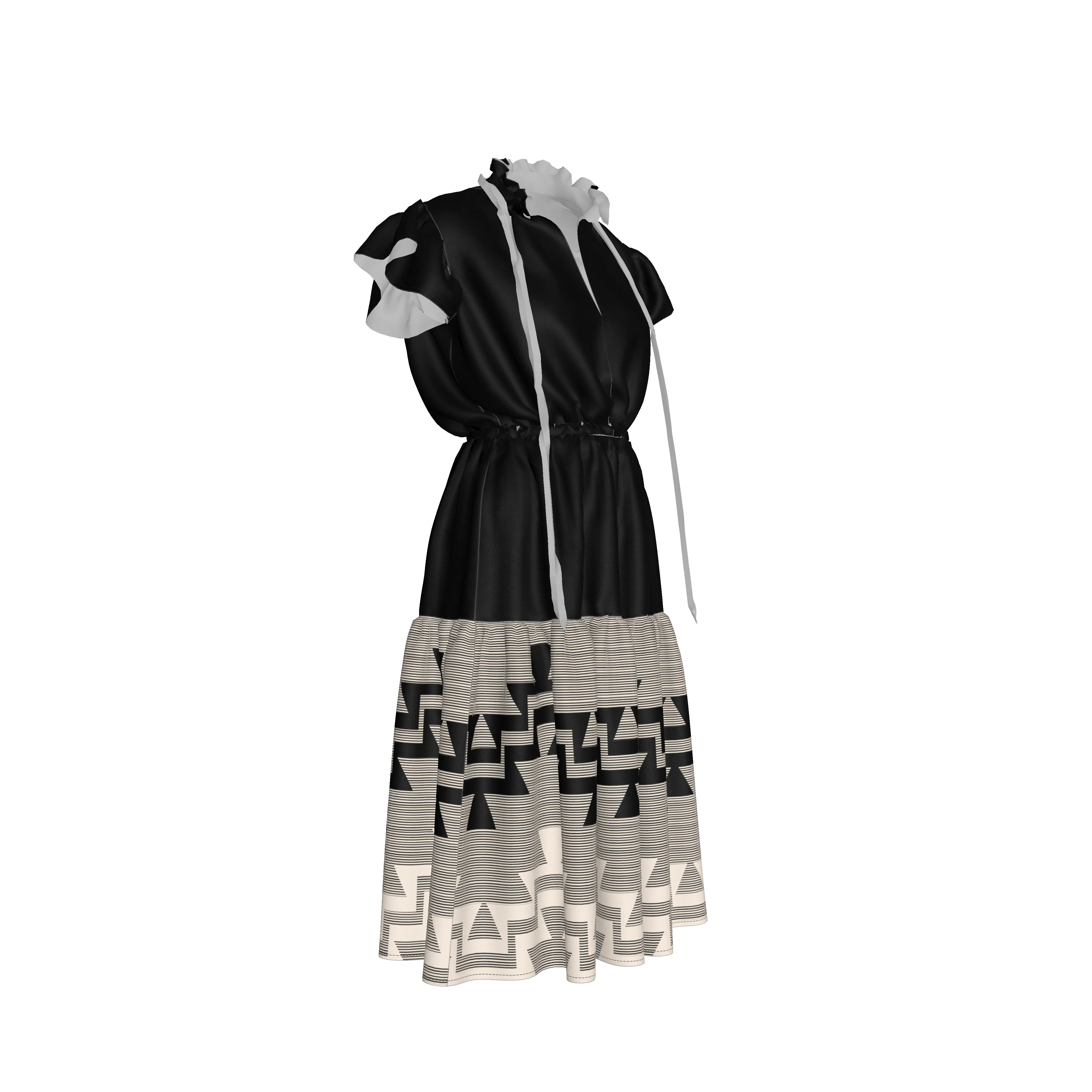 Elk Horn Ruffle Dress